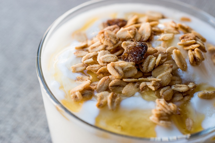 Greek yogurt with honey and granola-easy meals busy travel nurses