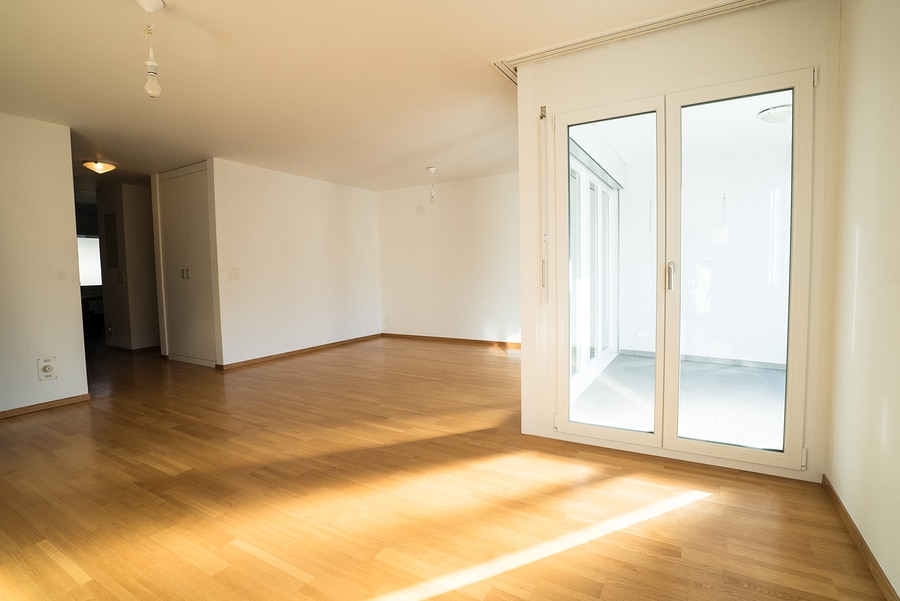 Empty apartment living room