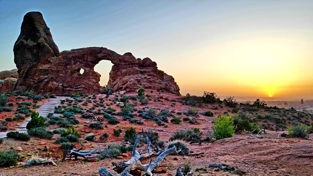 RN, May D., checking out the sunset at Arches National Park