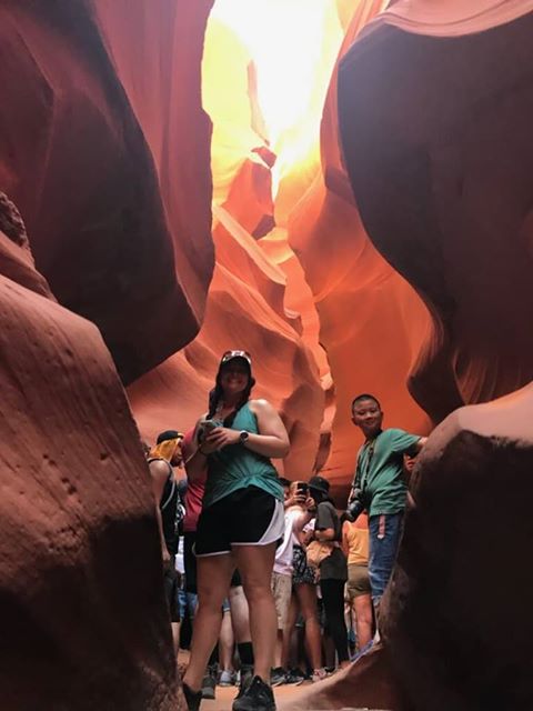RN, Amanda M., traveling with a group in Antelope Canyon near Page, Ariz.