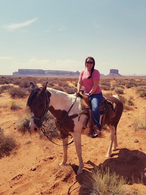 RN, Amanda M., on horseback in Monument Valley near Page, Ariz.