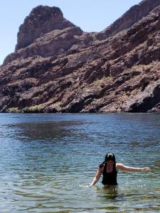 ER RN, Gabi M., exploring Waterhole Canyon