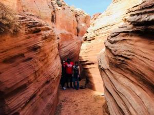 Arielle M. - ER (left), Katherine C.- ER (center), and Gabi M. – ER (right), off-roading in New Mexico.