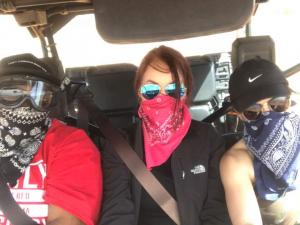 Katherine C.- ER (left), Arielle M. - ER (center) and Gabi M. – ER (right), off-roading in New Mexico.